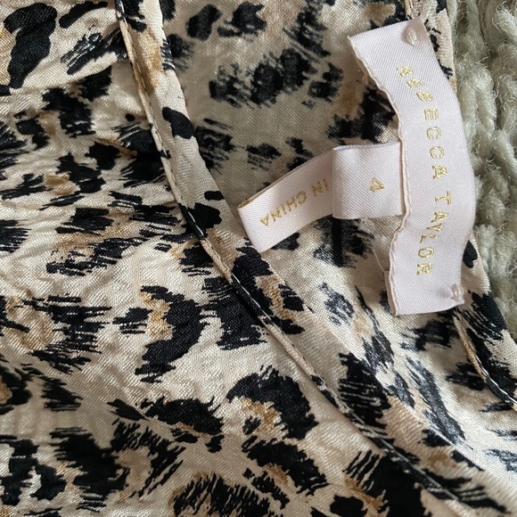 Rebecca Taylor Leopard Print Tedo Silk Dress Size - Picture 8 of 10
